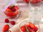 Salade rhubarbe fraises infusées verveine vanille