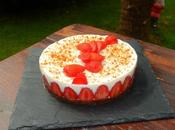 Cheesecake fraise rhubarbe (sans cuisson)