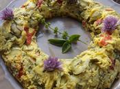 Couronne courgettes fromage chévre piquillos