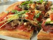 Pizza jambon cru, champignons, tomates cerises mozzarella