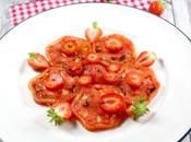 Carpaccio tomate fraise l’huile vanille poivre Sarawak