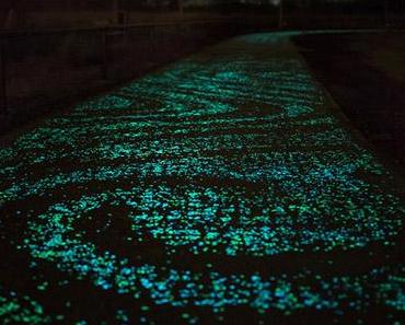 Inauguration de la première piste cyclable phosphorescente