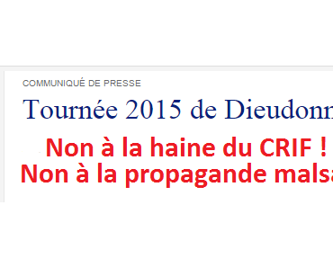 SCOOP. Le CRIF lance (encore) la nouvelle tournée de Dieudonné: « La Bête Immonde »