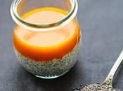 Crème graines Chia coulis d'argousier seed pudding with buckthorn puree