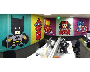 Des supers héros géants réalisés avec 8 000 Post-it !