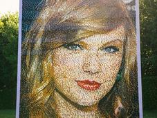 portrait Taylor Swift constitué briques LEGO