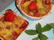 Clafoutis yaourt, fraise rhubarbe