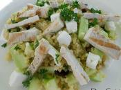 Salade poulet, fêta boulgour