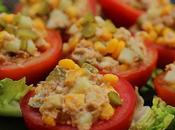 Tomates farcies thon cornichons