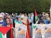 Maroc Manifestation massive Rabat soutien mosquée Al-Aqsa, face l'agression israélienne.
