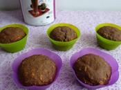muffins hyperprotéinés cacao café céréales avec chia, psyllium (diététiques, sans beurre oeuf, riches fibres)