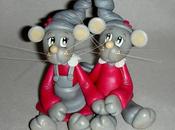 modelage &quot;couple souris&amp;quot; porcelaine froide