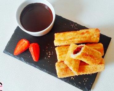 Roulés choco-fraise, façon pain perdu