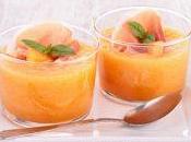 Soupe melon, jambon basilic frais
