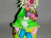 Clown fillette fluo porcelaine froide