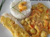 Filets merlan sauce crémeuse tomates, crevettes champignons