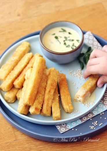 Frites de panisse au quinoa bio et sauce à l'ail