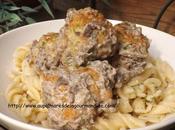 Boulettes poulet avec sauce champignons- Polpettes-