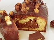 Cake praliné glaçage chocolat noisettes