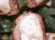 Salade chèvre, poire noix