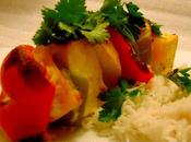 Brochettes tofu légumes l'indienne