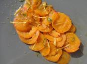 Carpaccio d’abricots, huile d’olive citron