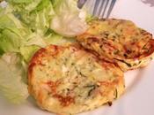 Galettes courgettes fromage blanc, feta, basilic, jambon