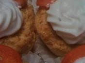 Cupcake abricots flocons d'avoine glaçage mélisse