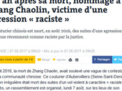 triste anniversaire crime raciste (sans guillemets) Zhang Chaolin