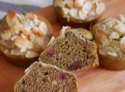 Muffins matcha, cranberries amandes