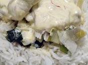 Poisson, poireau sauce safran