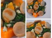 Boudin blanc potimarron rôtri, épinards gorgonzola