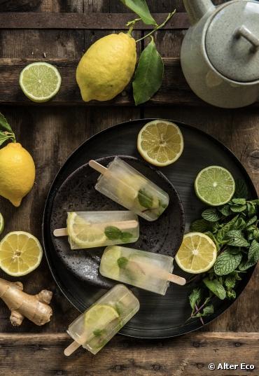 Glaces bio au thé vert citron gingembre