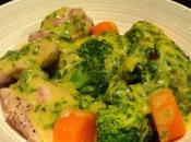 Poulet légumes sauce poireaux moutarde thermomix