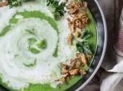 Velouté d'épinards mâche chèvres frais noix