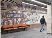 mosaïques fleurs s’invitent dans métro York