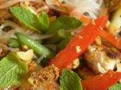 Salade poulet, thaï, folle, rouge très curry
