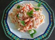 Salade tagliatelles crabe, surimi ananas