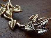 Mettez l’or oreilles boucles d’oreilles feuille plaqué comme Diane Chasseresse