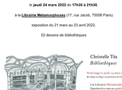 Exposition Christelle Bibliothèques Librairie Métamorphoses partir Mars 2022.