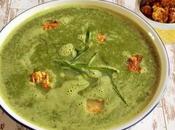 Soupe plantes sauvages croûtons noix (Vegan)