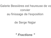Galerie Bessières finissage exposition Serge Najjar FRACTIONS