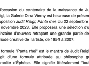 Galerie Dina Vierny Judith Reigl Septembre 2023.